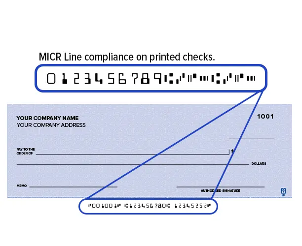 小切手のMICRラインのコンプライアンス